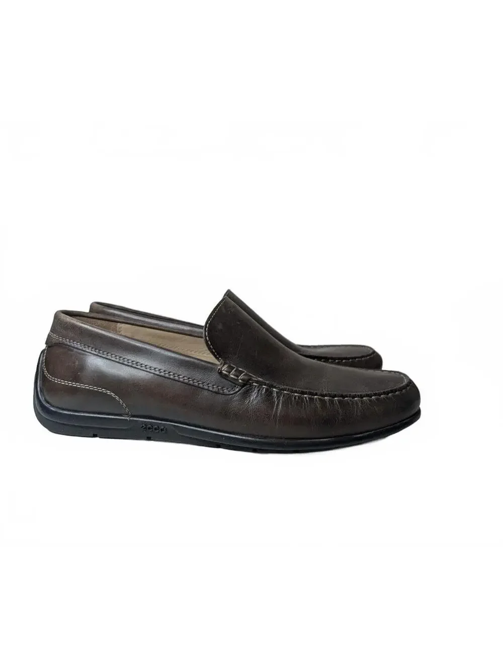 ECCO Men's Classic Moc 2.0 Driving Style Loafer Coffee Brown Leather Size 45